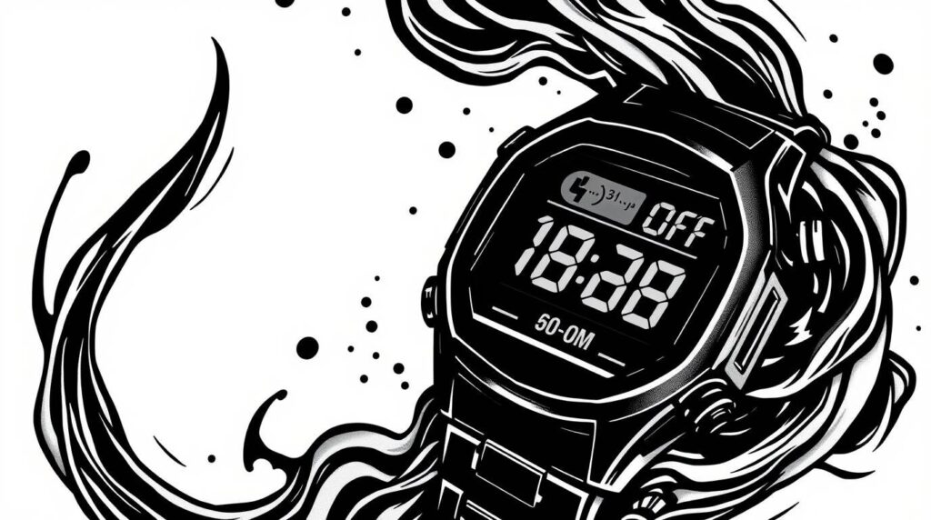 【G-SHOCK】デジタル表示への切り替えは左上ボタンで簡単に行える