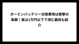 ガーミンバッテリー交換費用は衝撃の高額！実は1万円以下で済む裏技も紹介