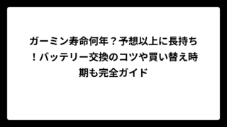 ガーミン寿命何年？予想以上に長持ち！バッテリー交換のコツや買い替え時期も完全ガイド