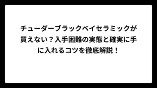 チューダーブラックベイセラミックが買えない？入手困難の実態と確実に手に入れるコツを徹底解説！