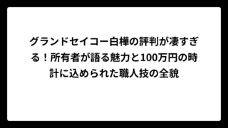 グランドセイコー白樺の評判が凄すぎる！所有者が語る魅力と100万円の時計に込められた職人技の全貌