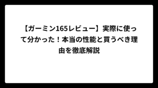 【ガーミン165レビュー】実際に使って分かった！本当の性能と買うべき理由を徹底解説