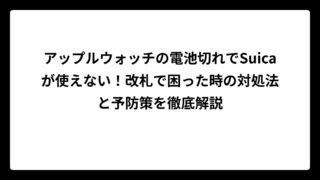 アップルウォッチの電池切れでSuicaが使えない！改札で困った時の対処法と予防策を徹底解説