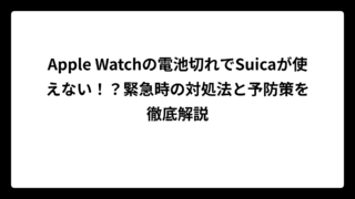 Apple Watchの電池切れでSuicaが使えない！？緊急時の対処法と予防策を徹底解説
