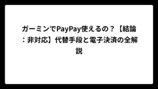 ガーミンでPayPay使えるの？【結論：非対応】代替手段と電子決済の全解説