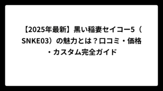【2025年最新】黒い稲妻セイコー5（SNKE03）の魅力とは？口コミ・価格・カスタム完全ガイド