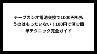 チープカシオ電池交換で1000円も払うのはもったいない！100円で済む簡単テクニック完全ガイド