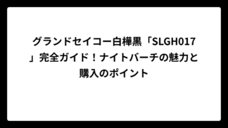 グランドセイコー白樺黒「SLGH017」完全ガイド！ナイトバーチの魅力と購入のポイント