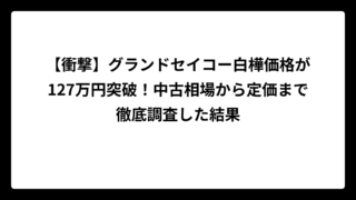 【衝撃】グランドセイコー白樺価格が127万円突破！中古相場から定価まで徹底調査した結果