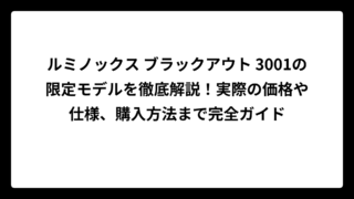 ルミノックス ブラックアウト 3001の限定モデルを徹底解説！実際の価格や仕様、購入方法まで完全ガイド