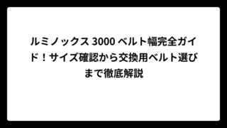 ルミノックス 3000 ベルト幅完全ガイド！サイズ確認から交換用ベルト選びまで徹底解説