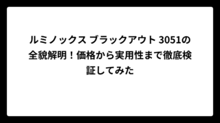 ルミノックス ブラックアウト 3051の全貌解明！価格から実用性まで徹底検証してみた