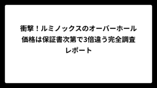 衝撃！ルミノックスのオーバーホール価格は保証書次第で3倍違う完全調査レポート