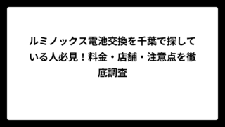 ルミノックス電池交換を千葉で探している人必見！料金・店舗・注意点を徹底調査