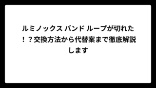 ルミノックス バンド ループが切れた！？交換方法から代替案まで徹底解説します