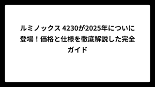 ルミノックス 4230が2025年についに登場！価格と仕様を徹底解説した完全ガイド