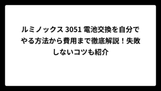 ルミノックス 3051 電池交換を自分でやる方法から費用まで徹底解説！失敗しないコツも紹介