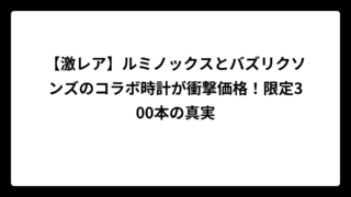 【激レア】ルミノックスとバズリクソンズのコラボ時計が衝撃価格！限定300本の真実