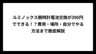 ルミノックス腕時計電池交換が390円でできる！？費用・場所・自分でやる方法まで徹底解説