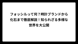 フォッシルって何？時計ブランドから化石まで徹底解説！知られざる多様な世界を大公開