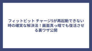 フィットビット チャージ5が再起動できない時の確実な解決法！画面真っ暗でも復活させる裏ワザ公開